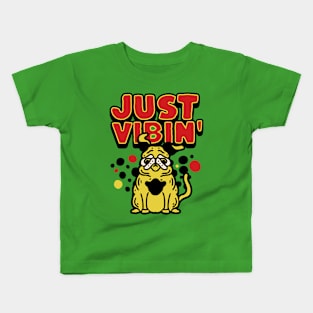 Funny Bulldog Just Vibin Kids T-Shirt